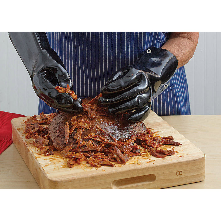 Insulated Rubber Barbecue Grill Gloves 40111Y Pulling Meat