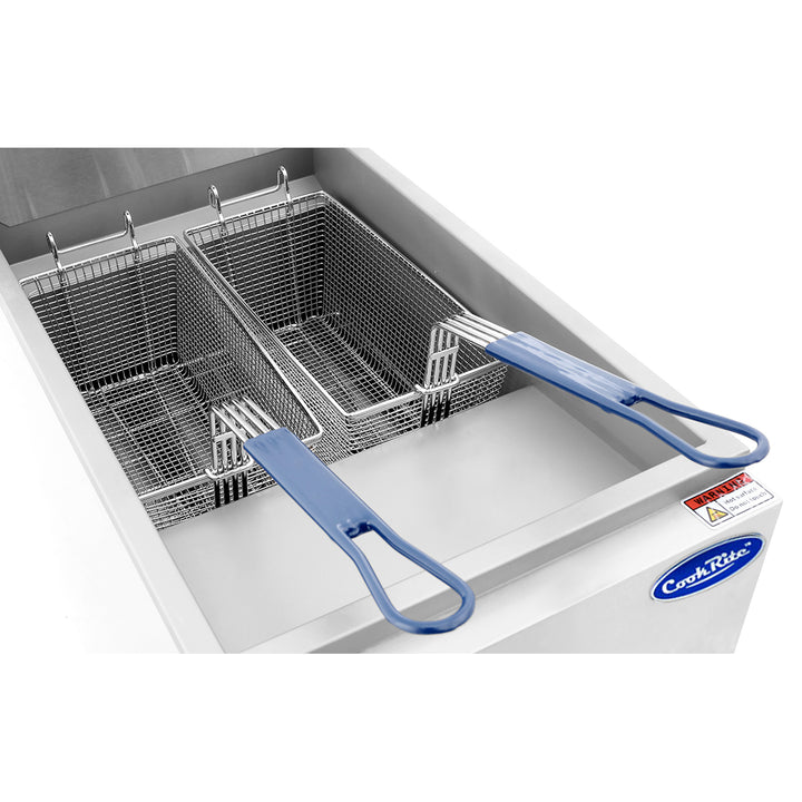 50 Lb. 4-Tube LP Gas Floor Fryer 120,000 BTUs - Atosa ATFS-50-LP - Top Showing Fry Baskets