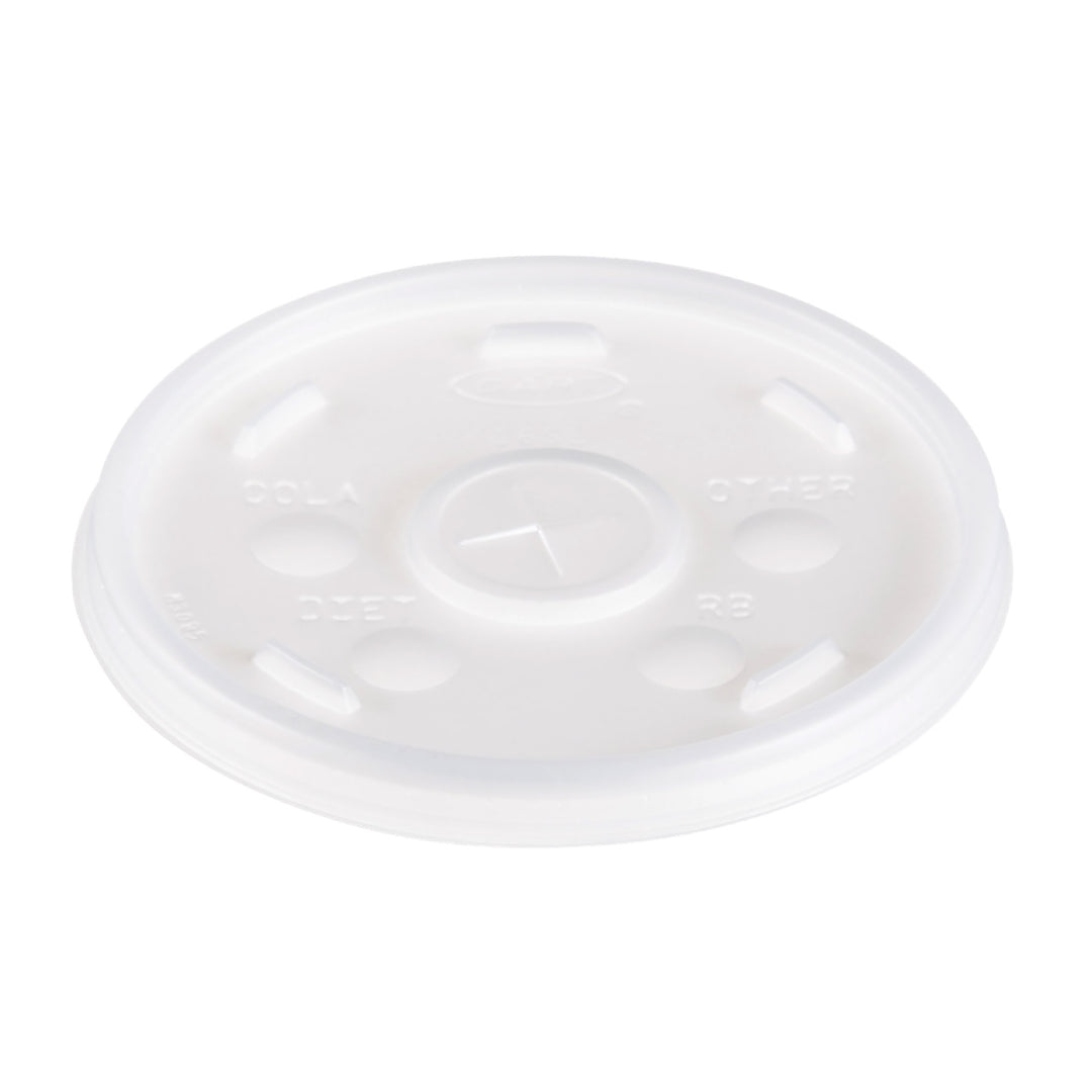Dart 12-24 Oz Translucent Plastic Lid with Straw Slot 16SL - Sold 1000 Lids per Case | Gator Chef Restaurant Equipment & Kitchen Supplies