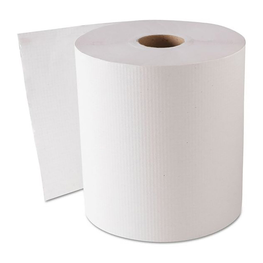 White 8” Hardwound Paper Towel Roll 800’ – Sold 6 Rolls per Case | Gator Chef Restaurant Equipment & Kitchen Supplies