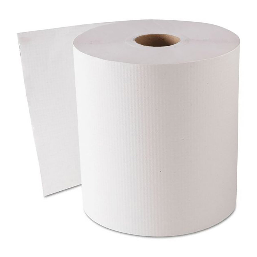 White 8” Hardwound Paper Towel Roll 800’ – Sold 6 Rolls per Case | Gator Chef Restaurant Equipment & Kitchen Supplies