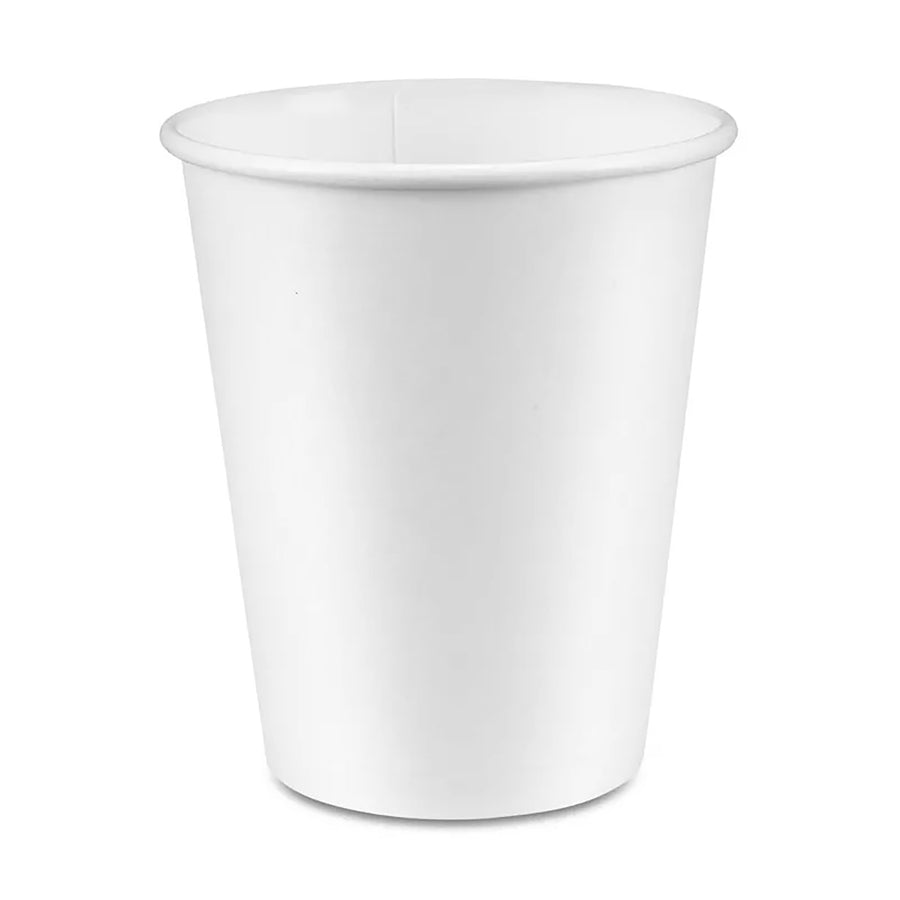 12 Oz White Paper Single-Wall Hot Cup – Sold 1000 Cups per Case | Gator Chef Restaurant Equipment & Kitchen Supplies