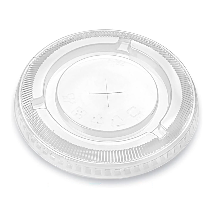 Clear Plastic Flat Lid with Straw Slot - 12-24 Oz - Gator Chef