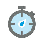 Light blue and gray open stopwatch icon