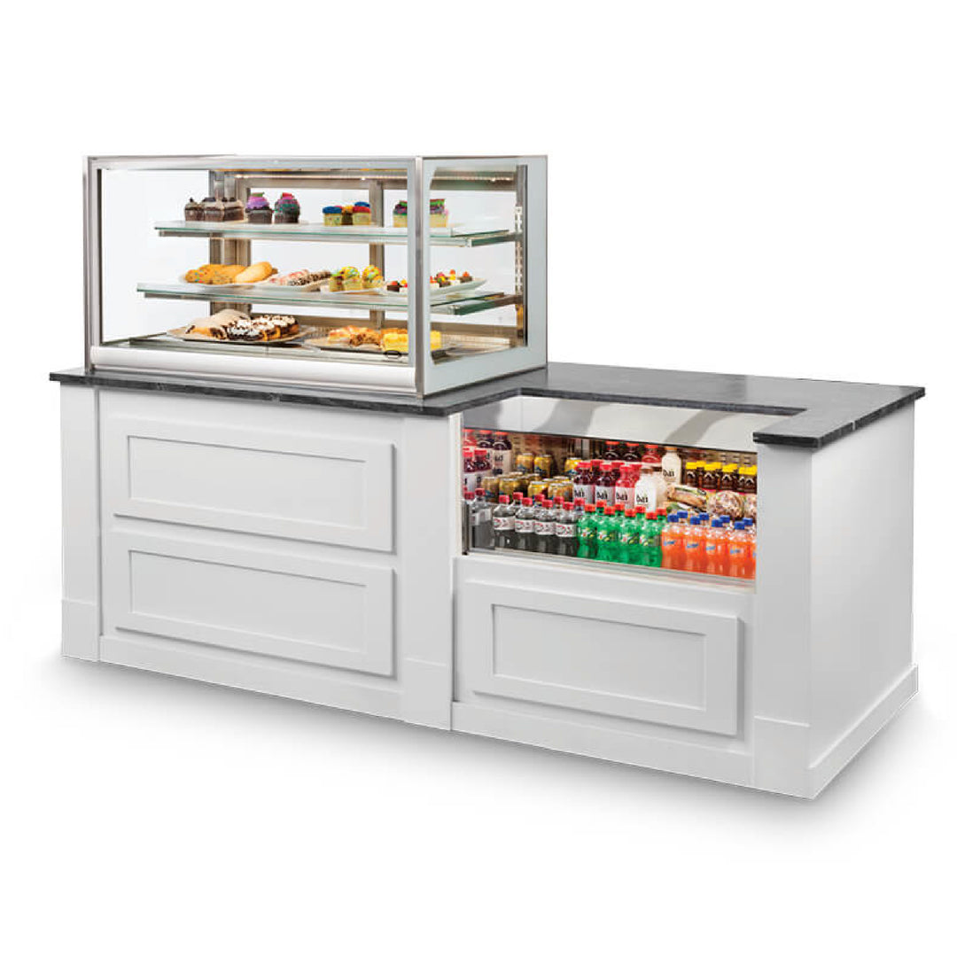 Federal Industries Refrigerated Countertop Display Cases full of pastries and drinks sold at Gator Chef Restaurant Equipment & Kitchen Supplies
