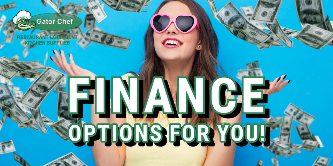 woman with sunglasses surrounded by cash money floating around her with the words "finance option for you" overlayed on top of the image