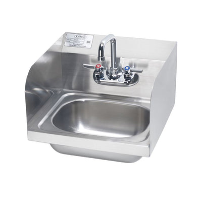 Krowne WM260 Catalog Image showing the 17in wall mounted hand sink with side splashes fully assembled.