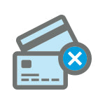 Light blue and gray credit cards icon