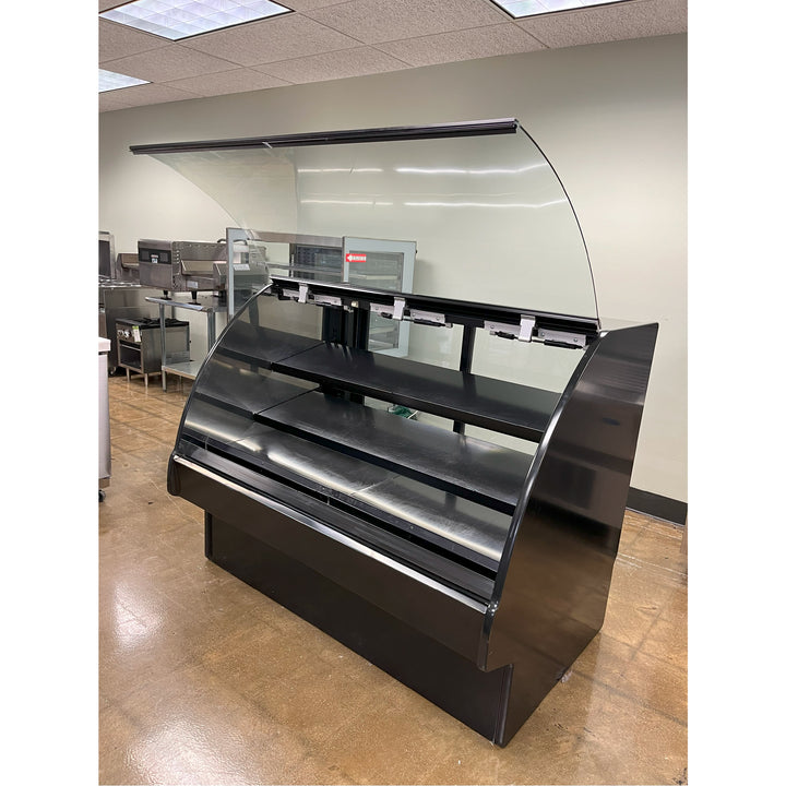 USED - Structural Concepts GMBS552D 60-5/8” Wide Curved Glass Non-Refrigerated (Dry) Bakery Display Case – Black Exterior Cabinet