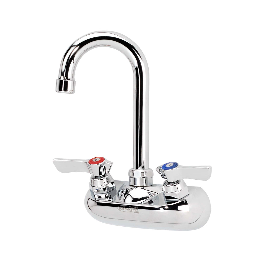 Krowne Silver Series 4" Commercial Wall Mounted Gooseneck Faucet (Krowne Metal 10-400L)
