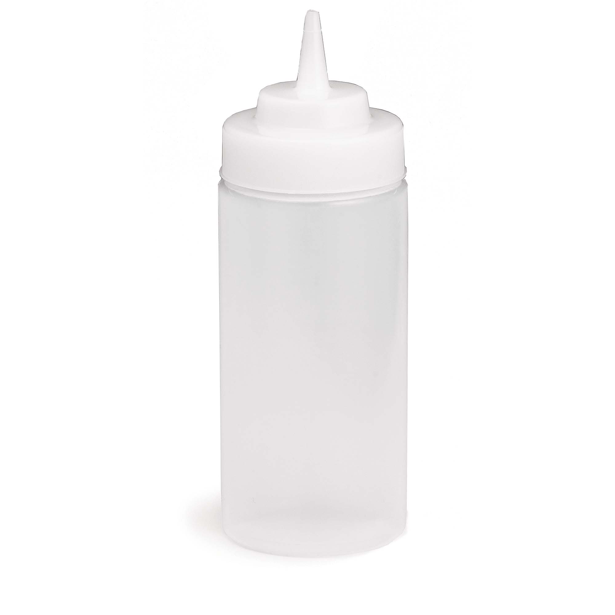 Tablecraft 11663C 16 oz. Clear Widemouth and Standard Cone Tip Squeeze  Bottle with 63 mm Opening 