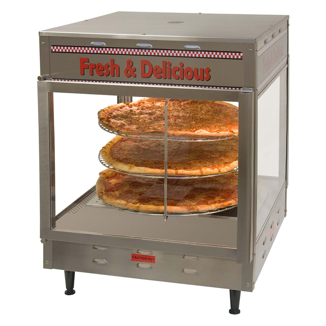 BenchmarkUSA Humidified Rotating 18" Pizza/Pretzel Warmer/Display (Winco 51018)
