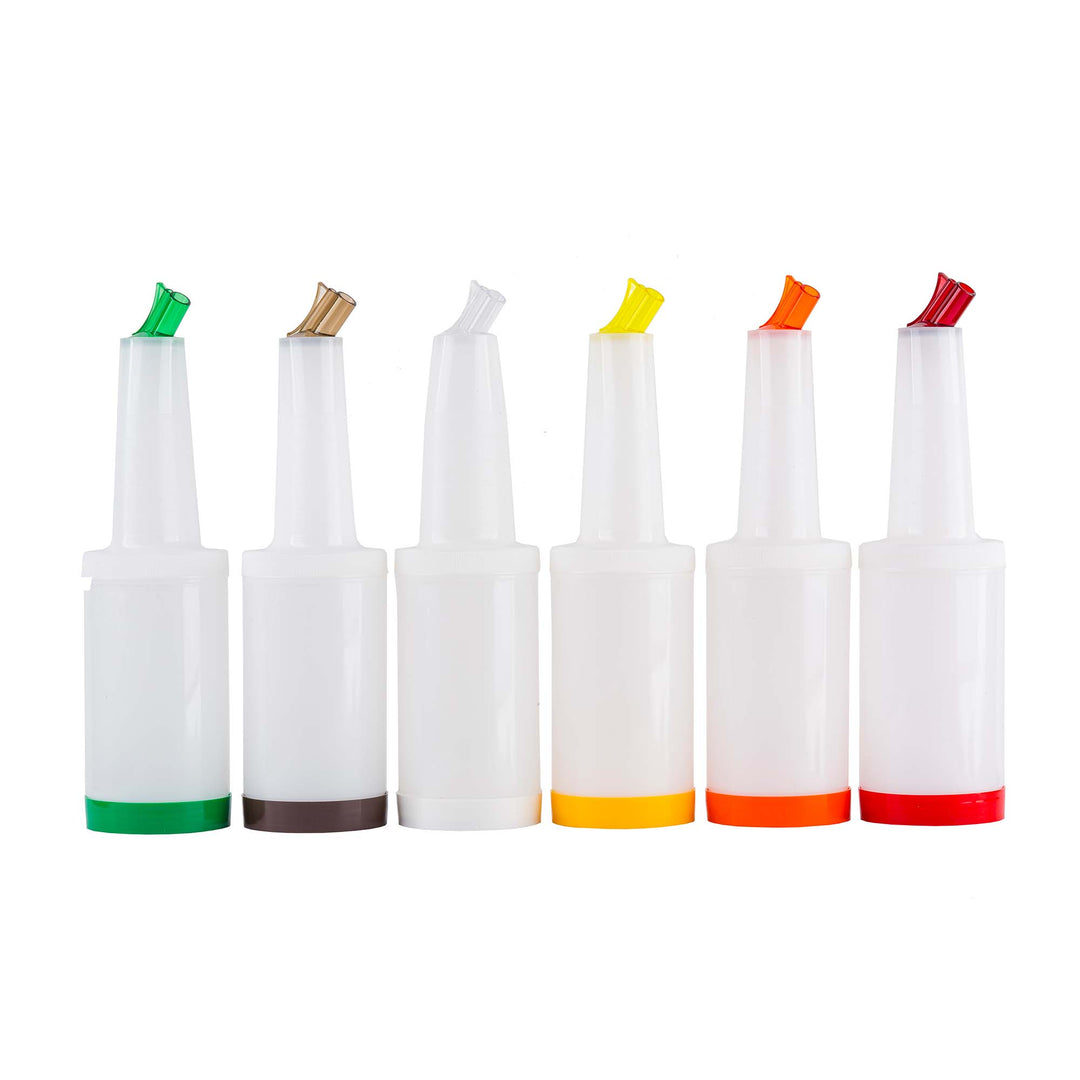 TableCraft PourMaster 1 Qt. Pour Bottles w/Spouts & Caps, 12-Pack (TableCraft 8032A)