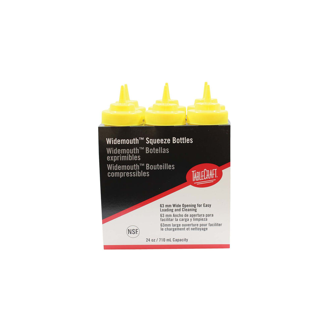 TableCraft 24 Oz. Yellow Squeeze Bottle, 6-Packs (TableCraft C12463M)