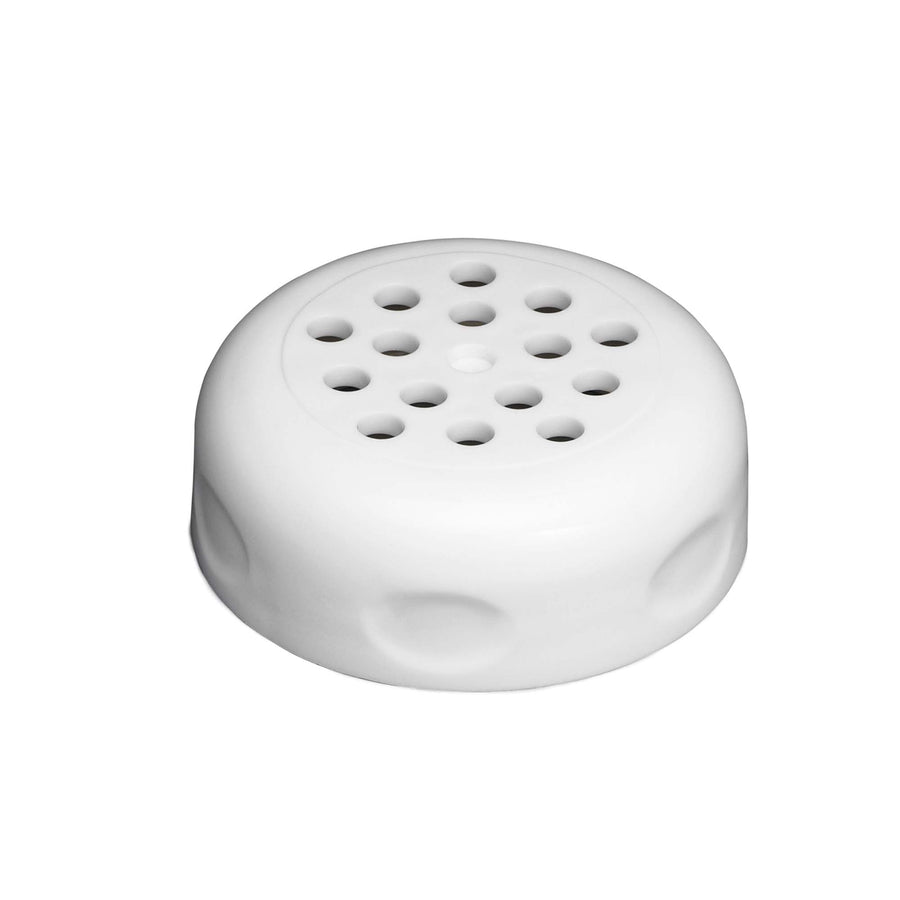 TableCraft 6 Oz. White Plastic Shaker Top, 12-Pack (TableCraft C260TWH)