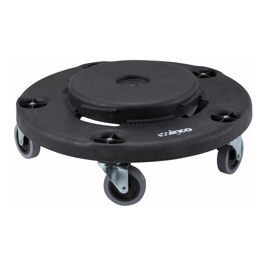 Winco 18" Round Plastic Trash Can Dolly, Black (Winco DLR-18)