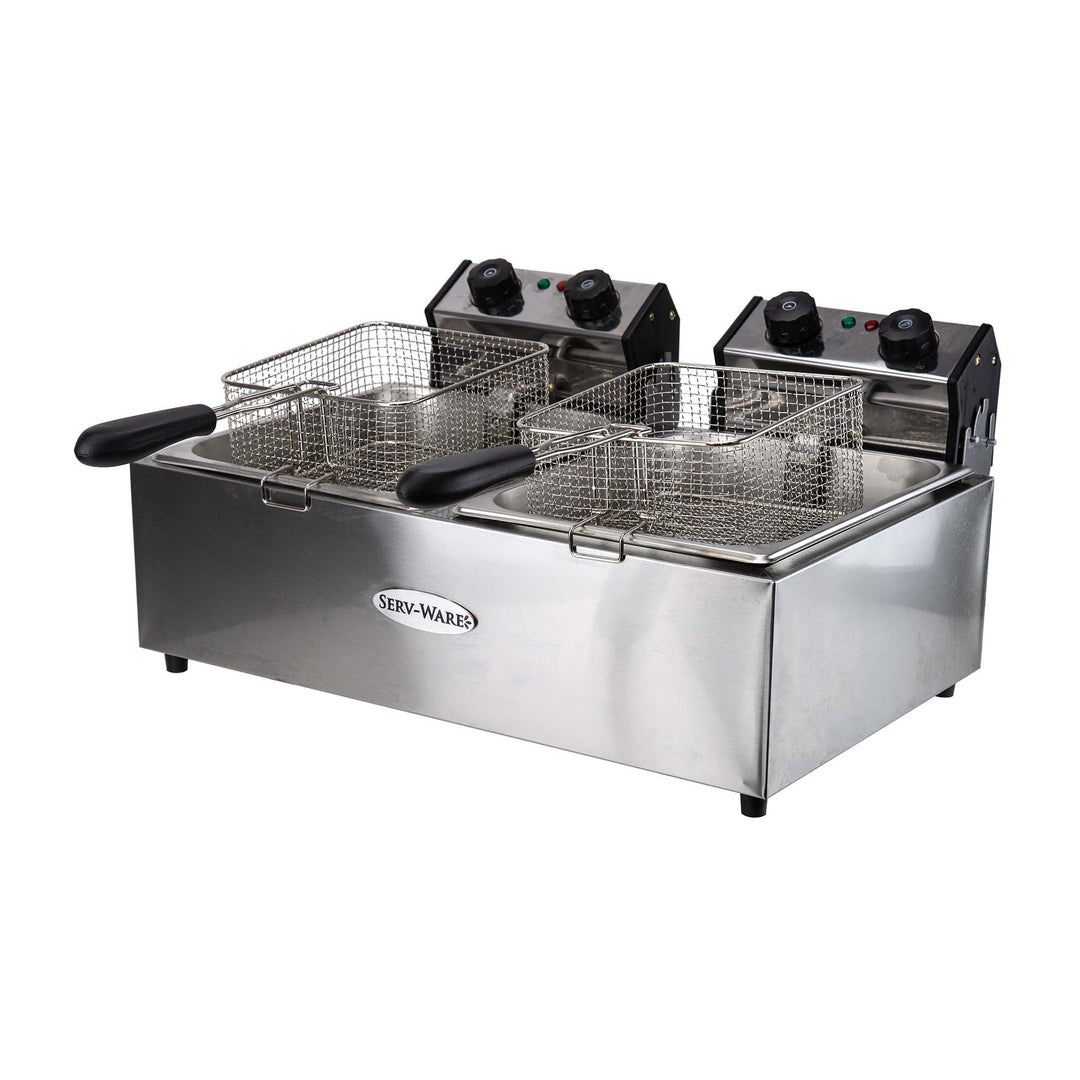 Serv-Ware Dual Basket Electric Countertop Deep Fryer (Serv-Ware EF-06L-2)