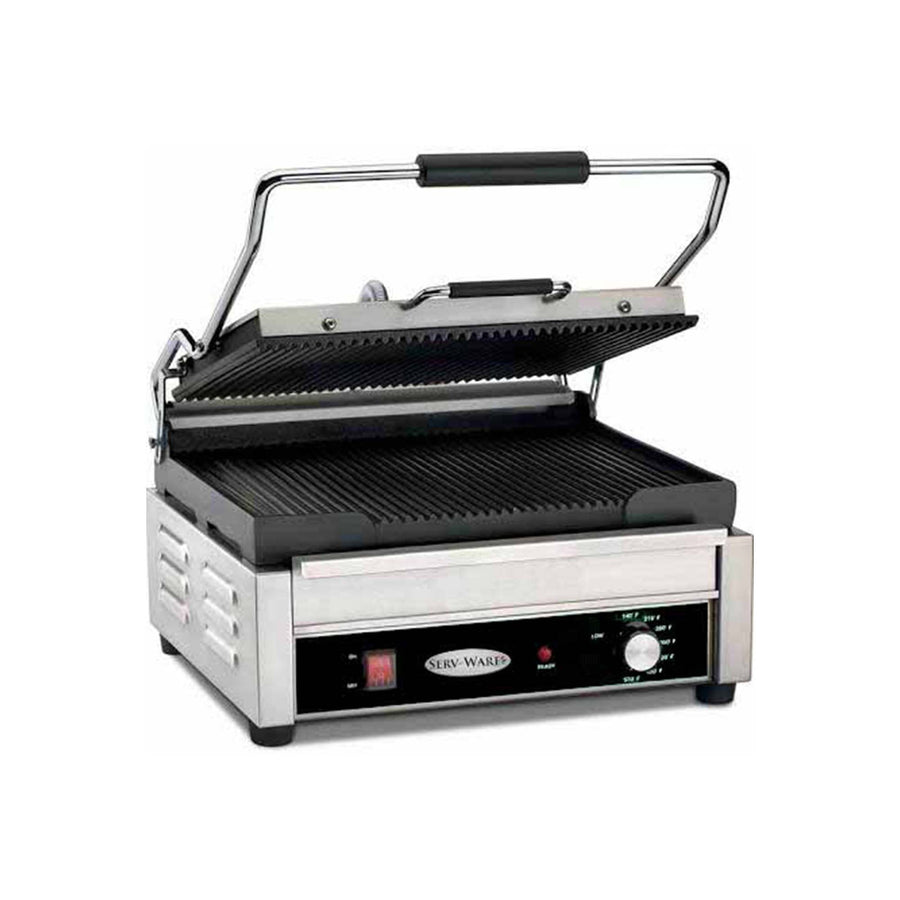 Serv-Ware 1750W Commercial Single Electric Panini Grill (Serv-Ware EPG-100GG)
