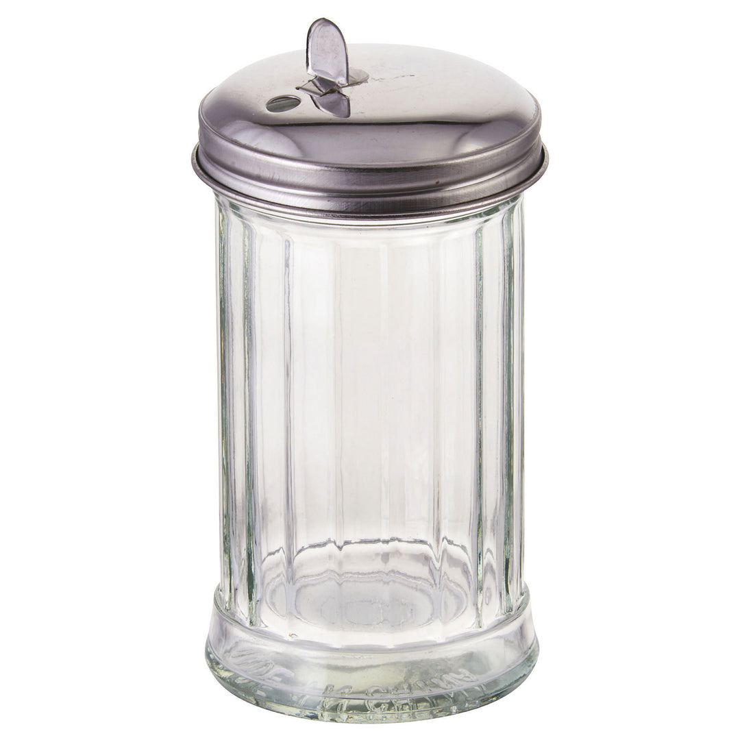 Winco 12-Oz. Glass Sugar Pourer With Flap Top (Winco G-102)