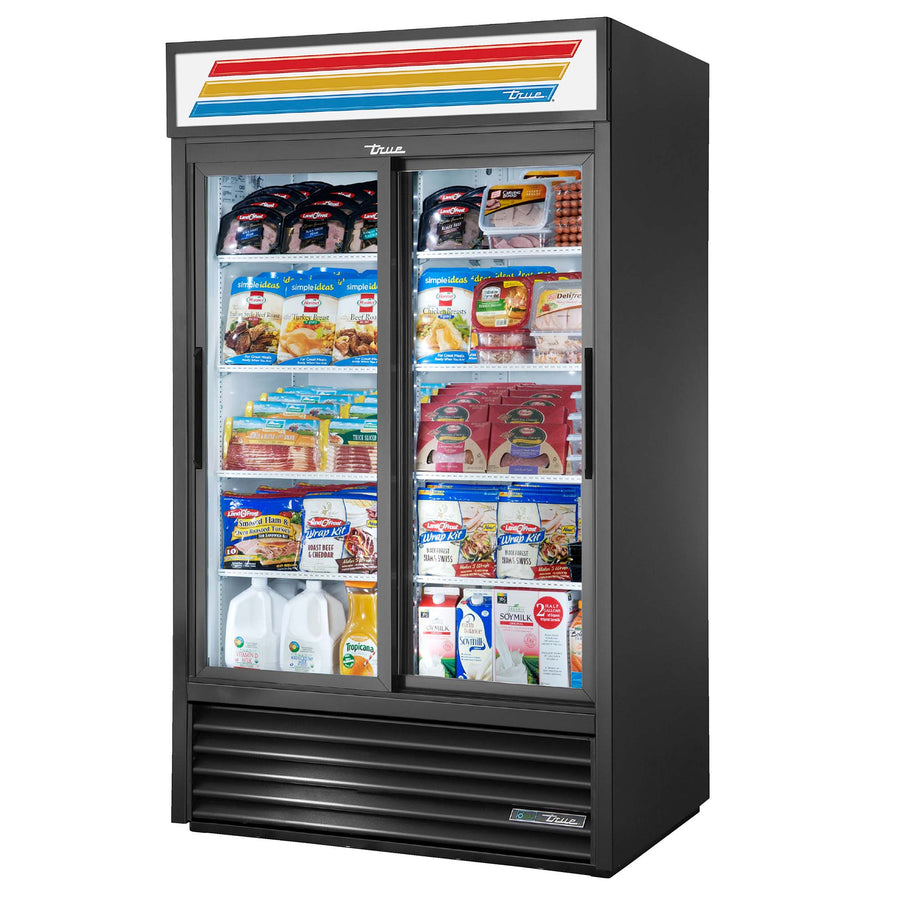Sliding Glass Two-Door Refrigerator Merchandiser True Mfg GDM-41-HC-LD