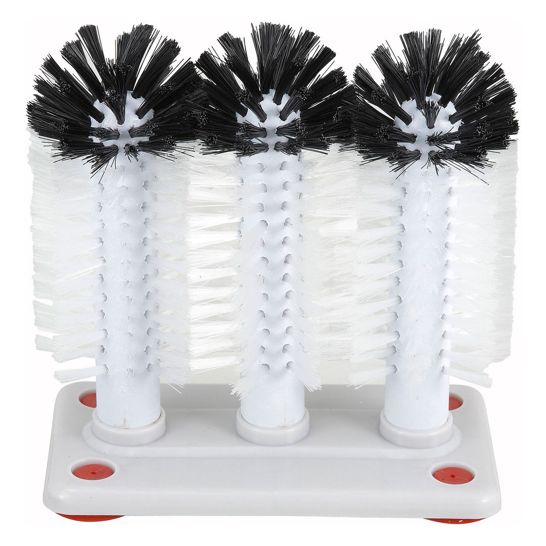 Winco Manual 3-Brush Glass Washer with Plastic Base (Winco GWB-3)