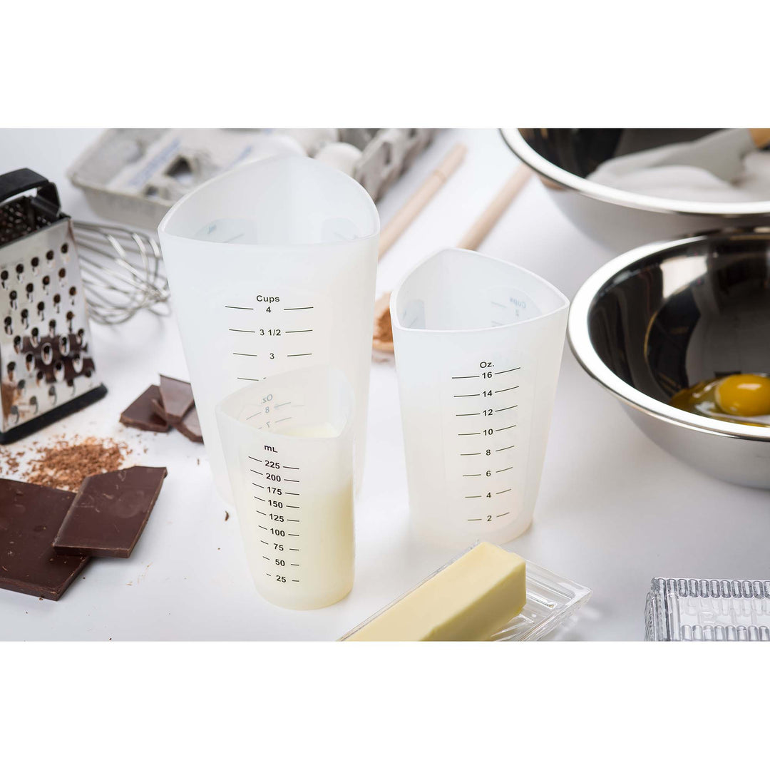 TableCraft Flexible Silicone Measuring Cups, Set of 3 (TableCraft HSMC3)