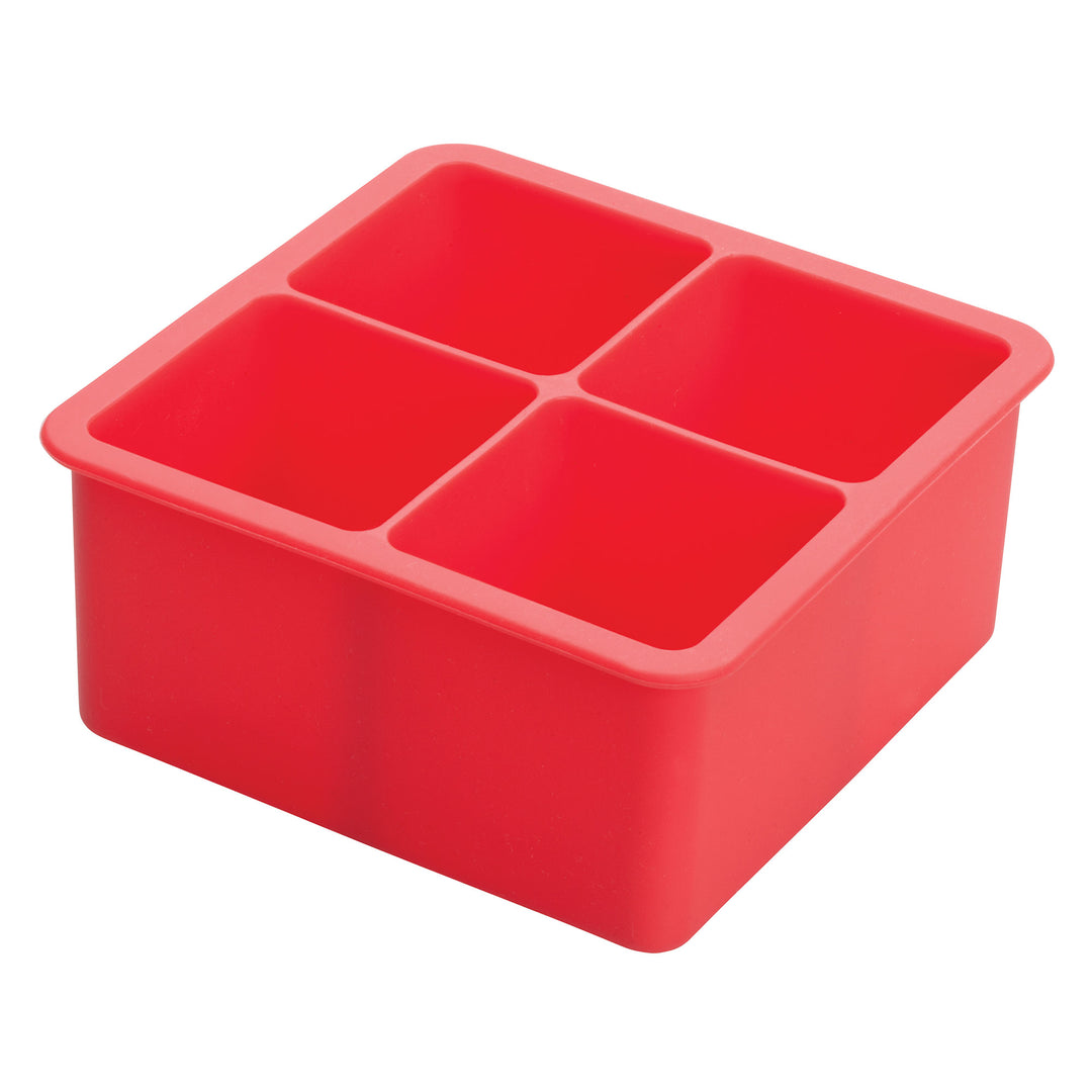 Winco 4-Compartment Silicone 2" Ice Cube Tray (Winco ICCT-4R)
