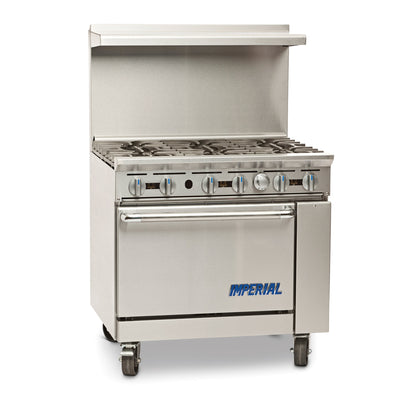 Imperial 36” Commercial 6-Burner Gas Range with Standard Oven (Imperial IR-6)