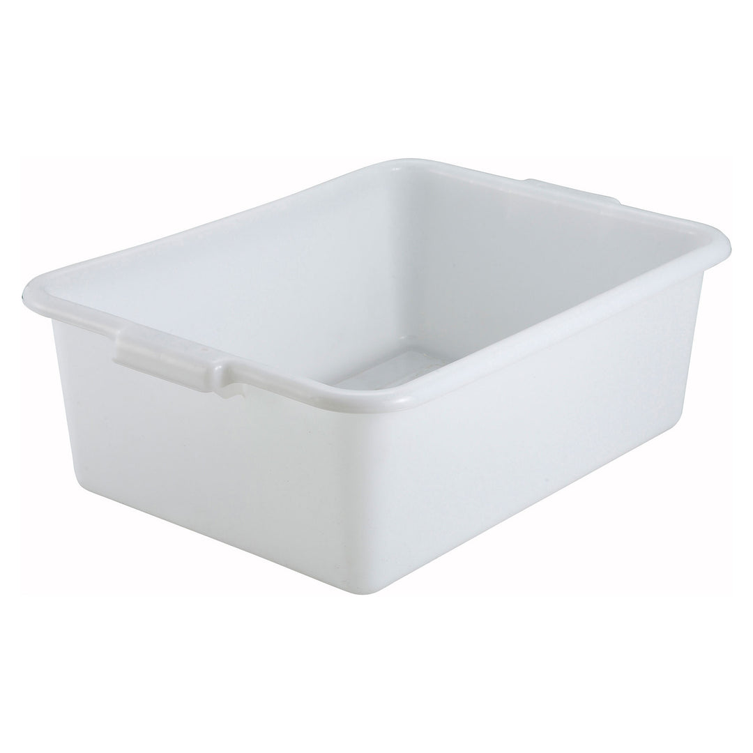 Winco 21-1/2" x 15" x 7" White Polypropylene Bus Tub/Dish Box (Winco PL-7W)