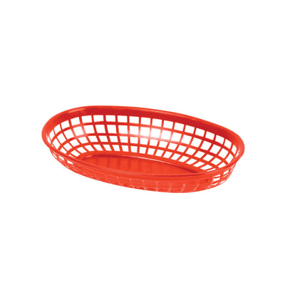 Thunder Group Plastic Oval Red Fast Food Basket (Thunder Group PLBK938R)