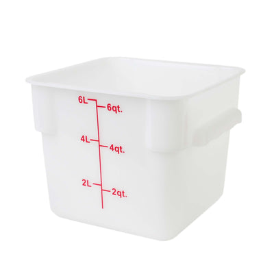 Thunder Group Square 6 Qt. White Food Storage Container (Thunder Group PLSFT006PP)