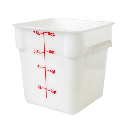 Thunder Group Square 8 Qt. White Food Storage Container (Thunder Group PLSFT008PP)