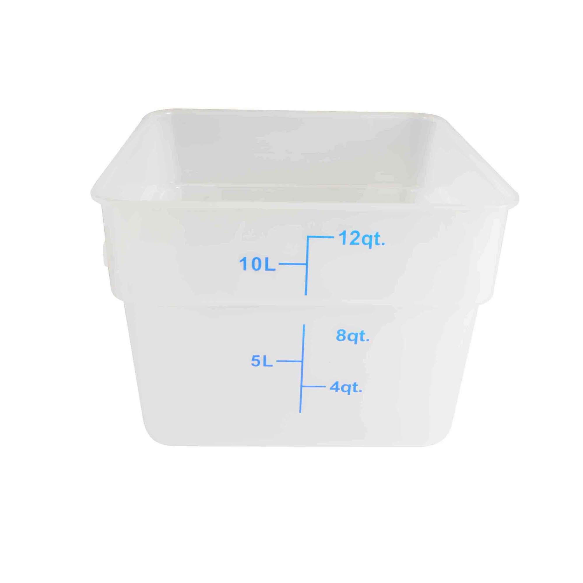 Thunder Group Food Storage Container, Plastic, Square, White, 2 qt