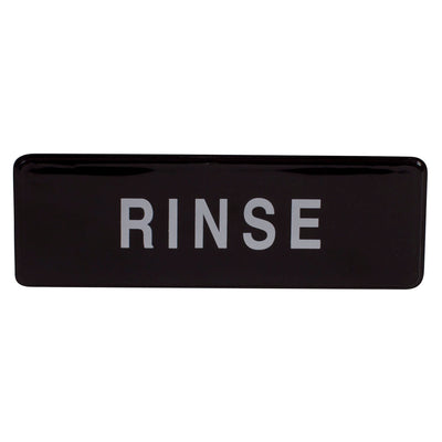 Winco 9" x 3" Black and White "Rinse" Information Sign (Winco SGN-327)