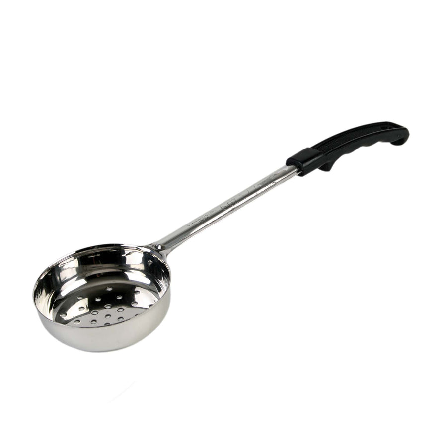 Thunder Group Black Stainless Steel 6 Oz. Perforated Portion Control Spoon (Thunder Group SLLD106PA)
