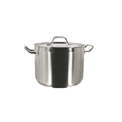 40 Quart Stainless Steel Induction Stock Pot with Cover (Thunder Group SLSPS040)