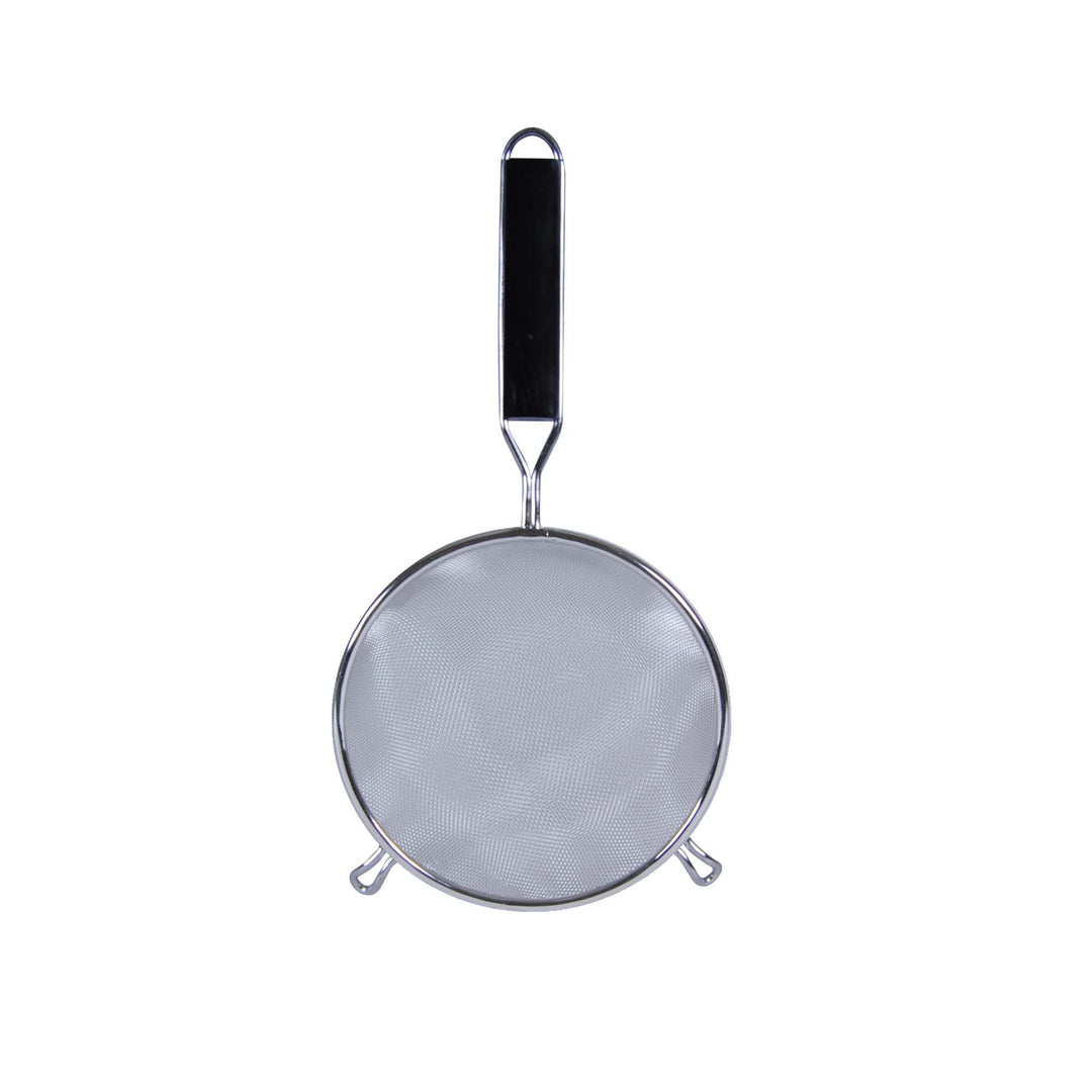 Thunder Group 8" Double Medium Mesh Strainer with Black Plastic Handle (Thunder Group SLSTN5408PB)