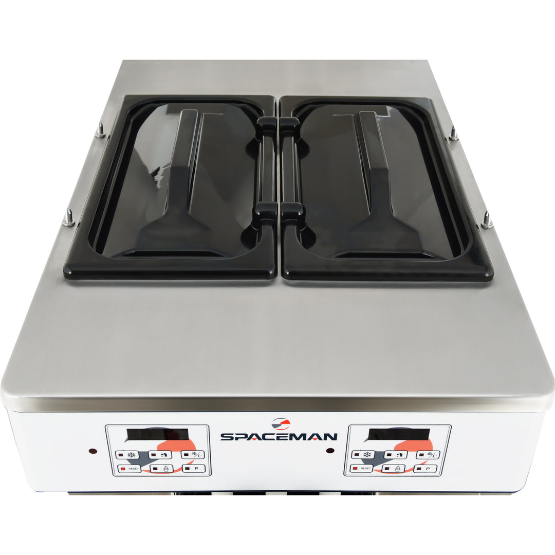2-Flavor with Twist Soft Serve Ice Cream Machine – Top View Gravity Feed Spaceman Model 6235-C