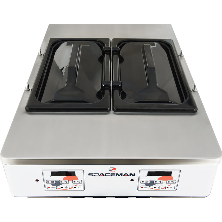 2-Flavor with Twist Soft Serve Ice Cream Machine – Top View Gravity Feed Spaceman Model 6235-C