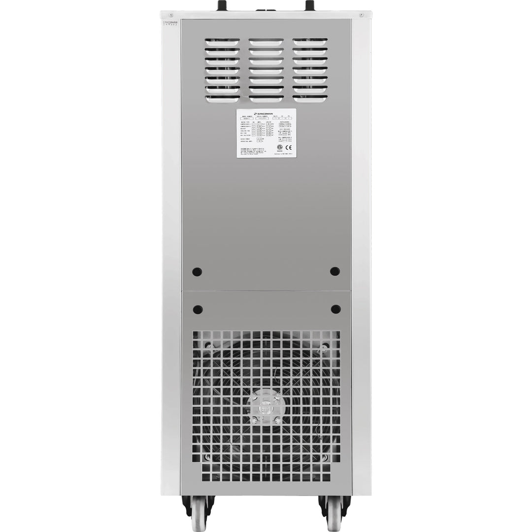 2-Flavor Floor Standing with Twist Soft Serve Ice Cream Machine – Back-Side View Air Pump Feed Spaceman Model 6250A-C