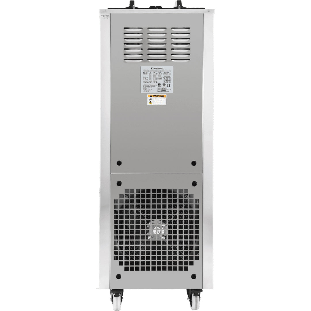 2-Flavor Floor Standing with Twist Soft Serve Ice Cream Machine – Back-Side View Air Gravity Feed Spaceman Model 6378A-C