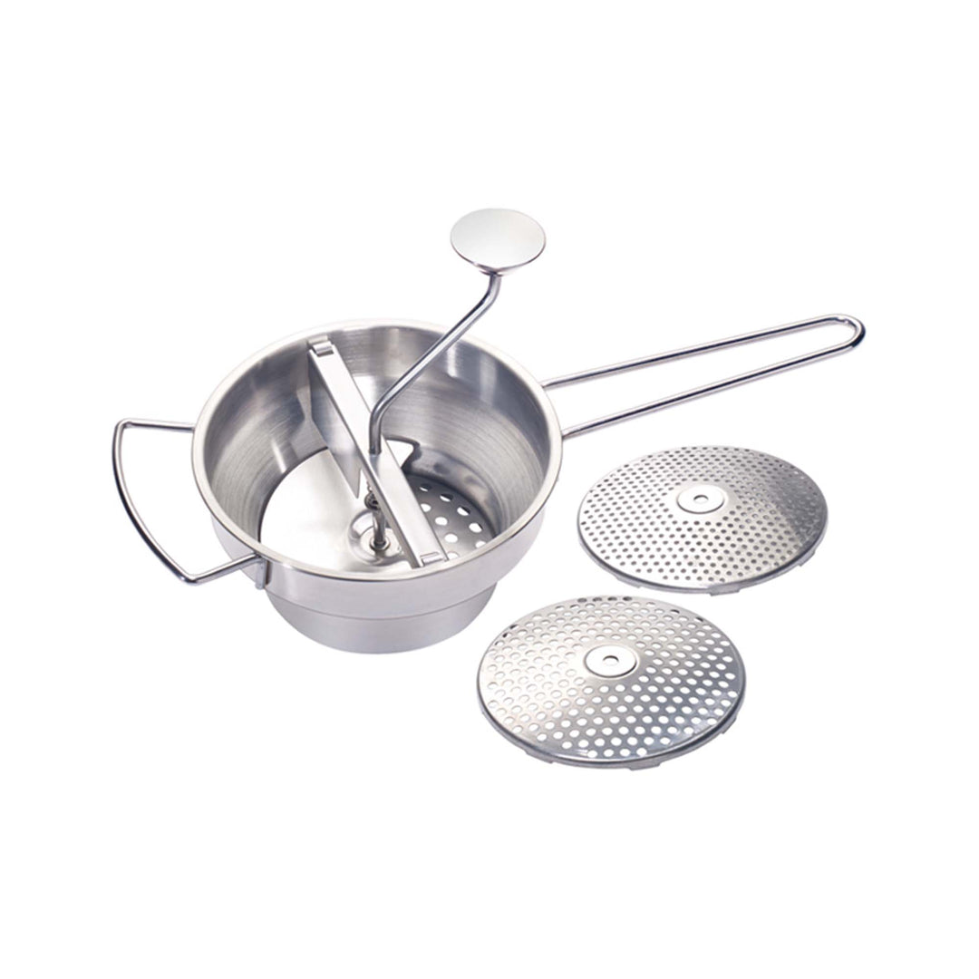 Winco 2 Qt. Stainless Steel Food Mill with 3 Interchangeable Cutting Plates (Winco SVM-3)