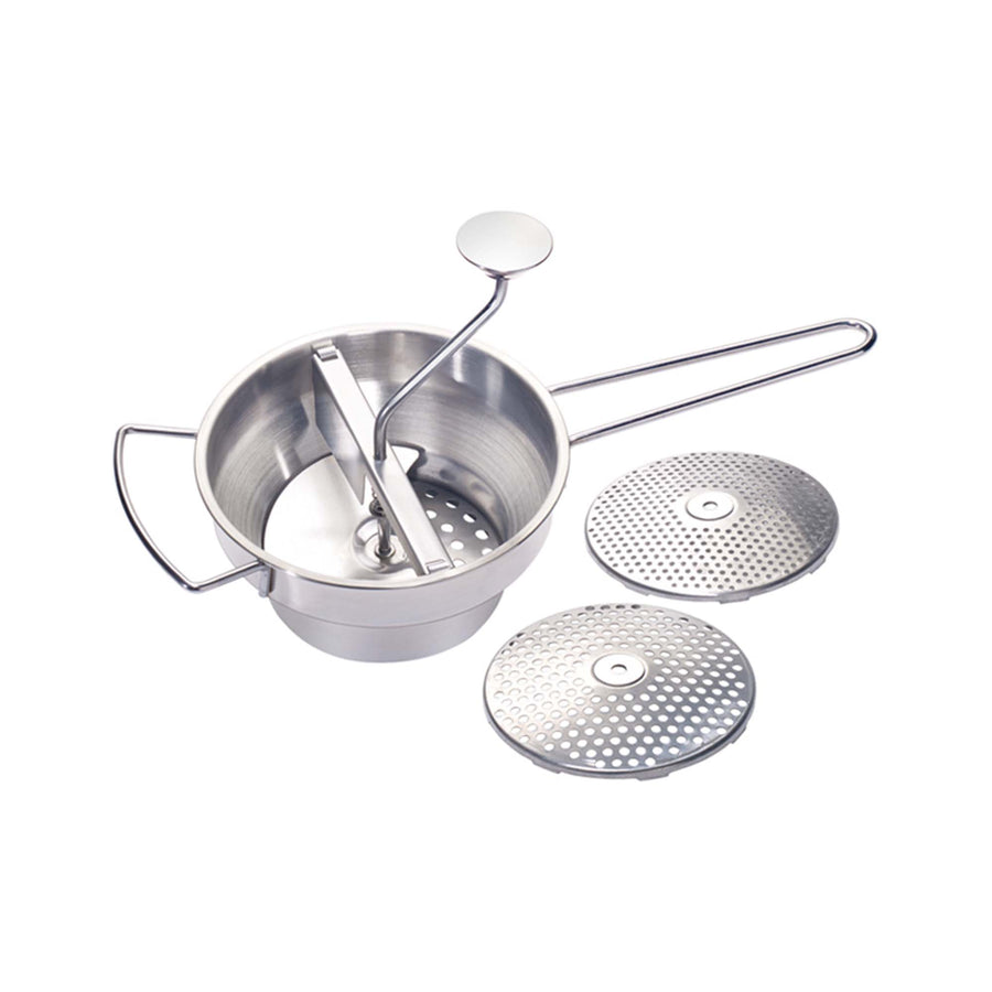 Winco 2 Qt. Stainless Steel Food Mill with 3 Interchangeable Cutting Plates (Winco SVM-3)