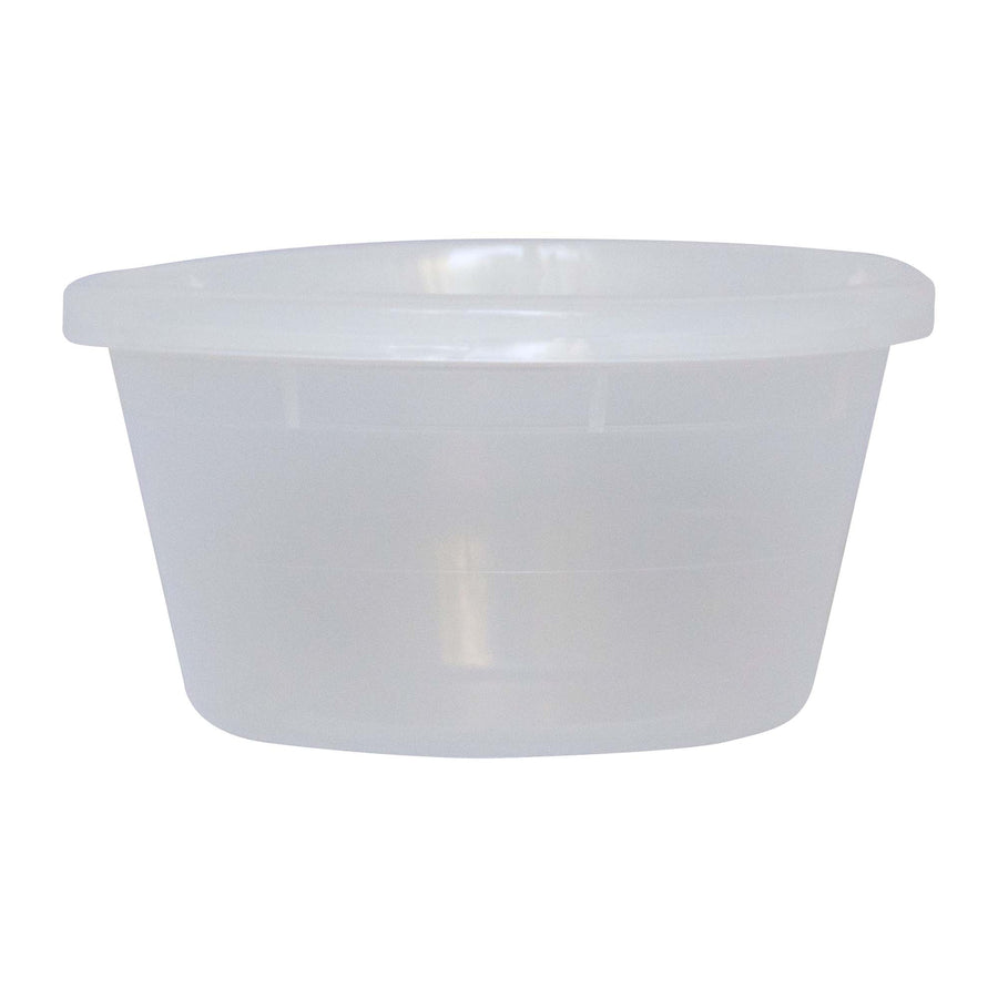 12 Oz Plastic Deli and Soup Container with Lid White Translucent -TG-PC-12 | Sold By Gator Chef