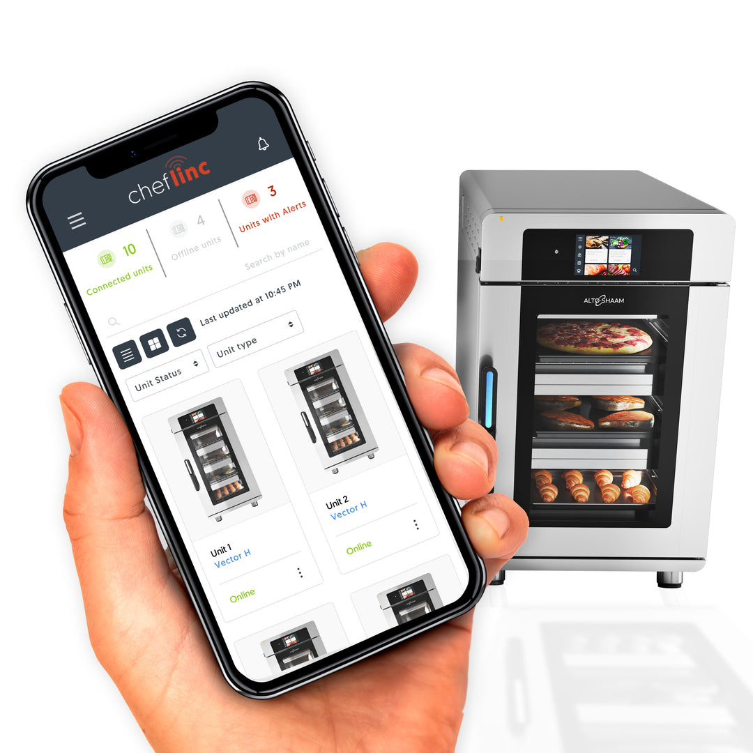 Alto-Shaam ChefLinc - Alto-Shaam VMC-H4H Vector H Series Multi-Cook 4-Chamber Electric Oven – Ventless with Deluxe Controls – 208-240 VAC, 3-Phase