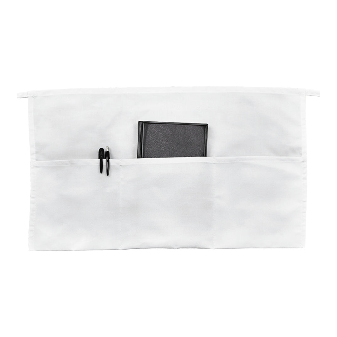Signature Chef 12-1/2"x 21-3/4" 3-Pocket Waist Apron, White (Winco WA-1221W)