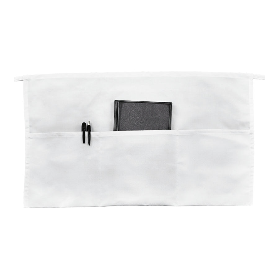 Signature Chef 12-1/2"x 21-3/4" 3-Pocket Waist Apron, White (Winco WA-1221W)