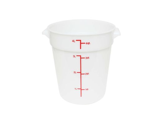 Thunder Group Round 4 Qt. White Food Storage Container (Thunder Group PLRFT304PP)