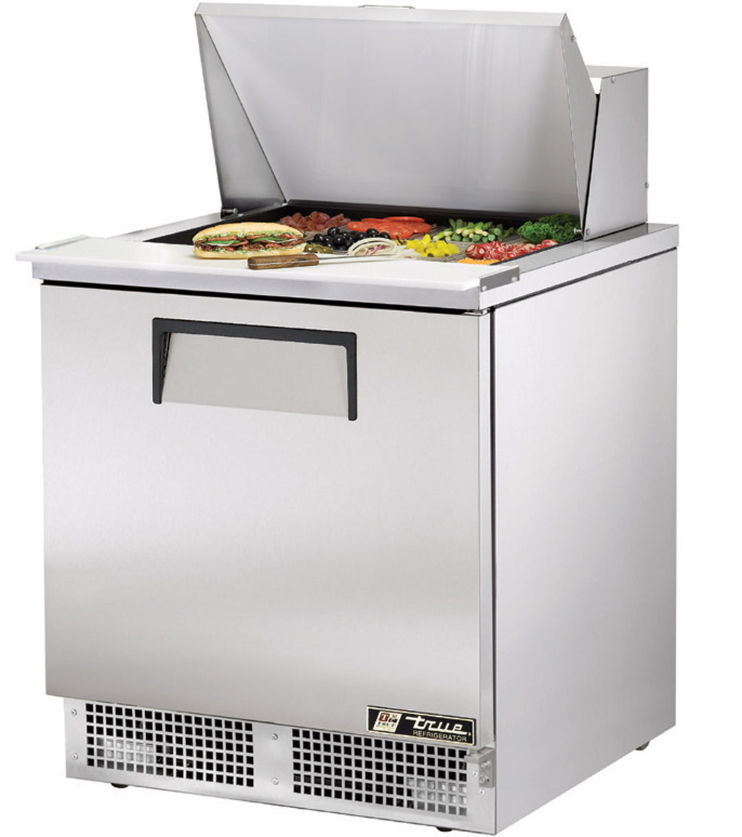 True TFP-32-12M-HC 32" Mega Top Sandwich & Salad Prep Table Refrigerator with 12 Pan Capacity, Solid Door Storage & R290 Refrigerant – Made in USA