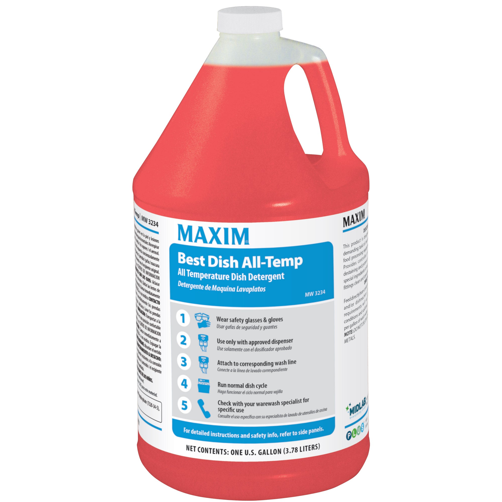 Shop Midlab Inc 323400-41 Liquid Dish Machine Detergent 1-Gallon for ...